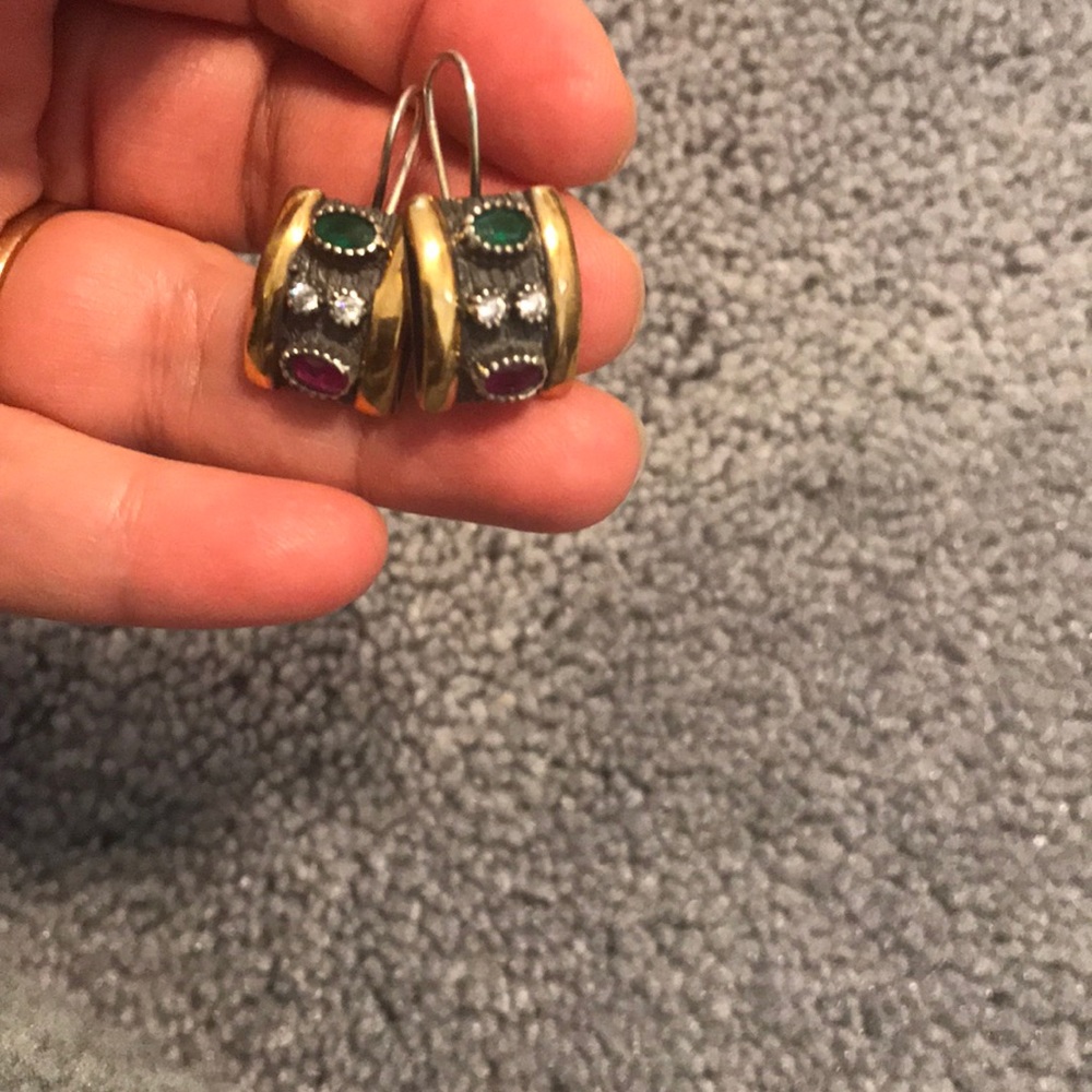 Turkish hand made silver gold plated earrings